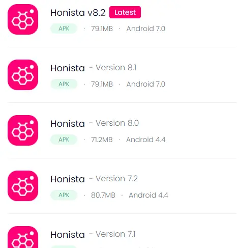 Download Honista Old Version APK